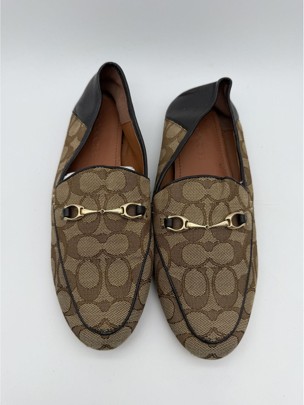 Coach Women's Signature Canvas and Leather Loafers Size 8B